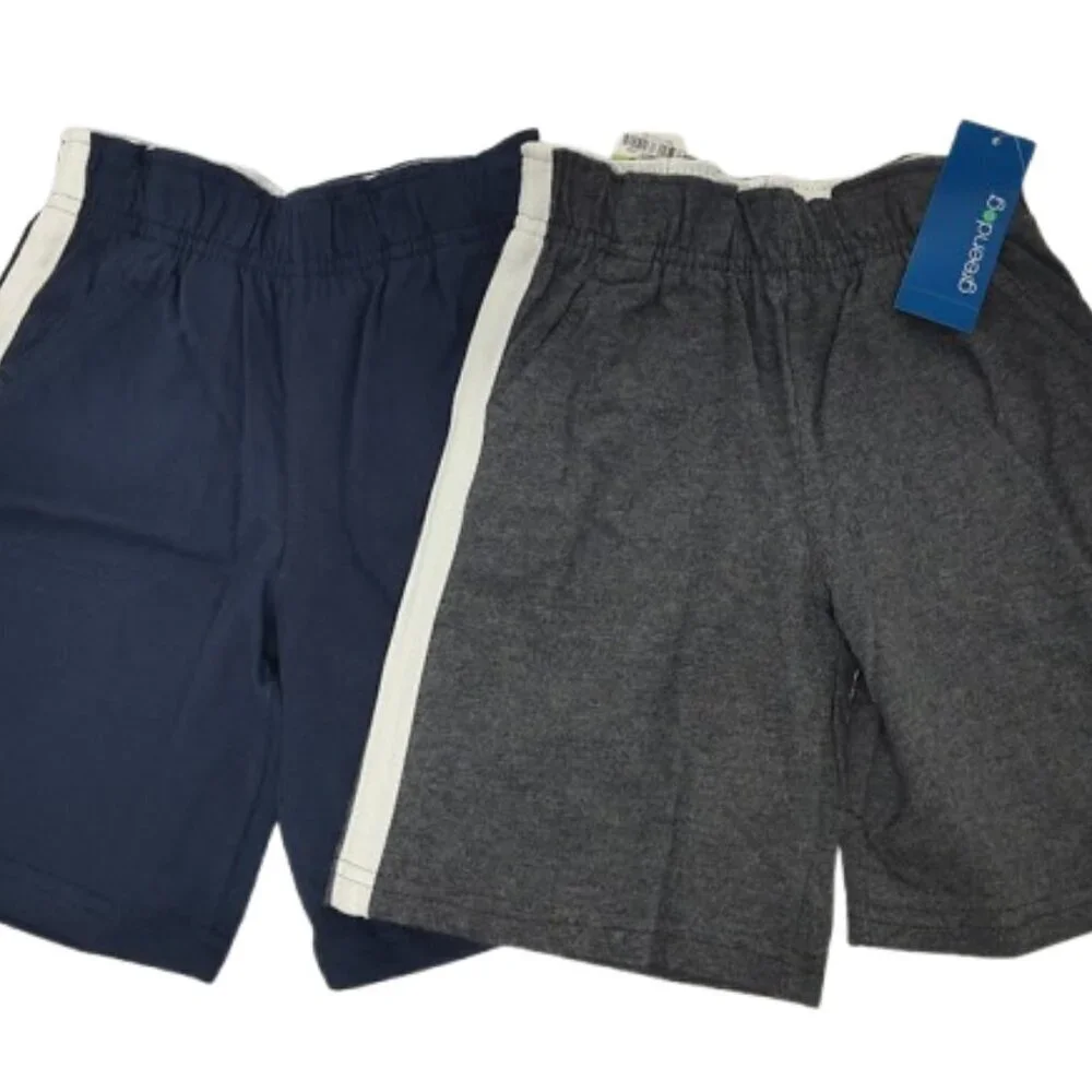Greendog Boy's 4T 100% Cotton Shorts Lot of 2 Gray & Blue Y2K NWT